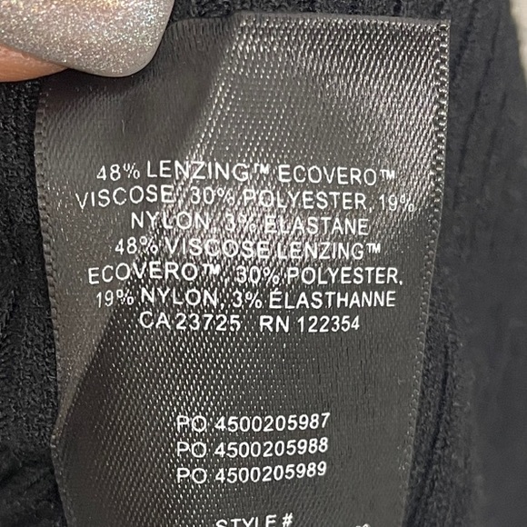 Wilfred Classic Black Knit Long Sleeve Dress Mock Neck High Thigh Slit Sz M - Picture 12 of 15